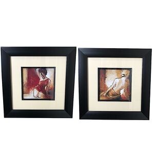 Lanie Loreth 'Seated Woman' Contemporary Wall Art 2-Piece Prints Framed